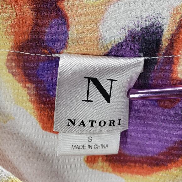 Natori Women's Satin Watercolor Pansy Pockets Night Shirt Dress Size Small - Picture 8 of 15